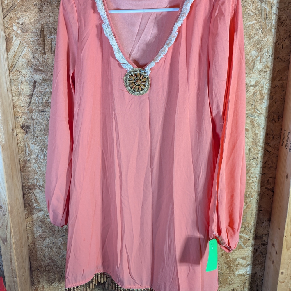 Elegant Coral Tunic Top